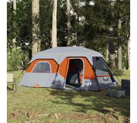 vidaXL Family Tent 9-Person Grey and Orange Quick Release Waterproof NEW