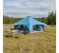 vidaXL Family Tent Blue 18-Person 185T Polyester with PU Coating