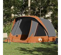 (grey and orange, 360 x 200 x 182 cm) vidaXL Camping Tent Cabin 4-Person Green Waterproof tent camping shelter