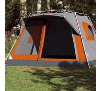 vidaXL Family Tent Cabin 7-Person Grey and Orange Quick Release UK