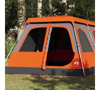 vidaXL Family Tent Dome 10-Person Grey and Orange Quick Release UK