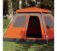 vidaXL Family Tent Dome 6-Person Grey and Orange Quick Release UK