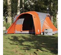 (grey and orange) vidaXL Family Tent Dome 6-Person Camping Tent Lightweight Tent Waterproof