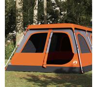vidaXL Family Tent Dome 8-Person Grey and Orange Quick Release UK