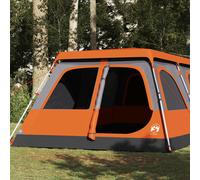 vidaXL Family Tent Dome 8-Person Grey and Orange Quick Release UK