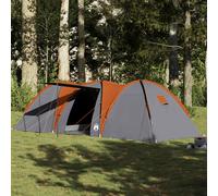 vidaXL Family Tent Dome 8-Person Grey and Orange Waterproof UK
