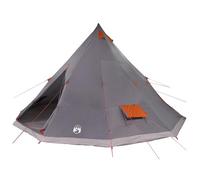 vidaXL Family Tent Teepee Grey and Orange for 12 People, Waterproof
