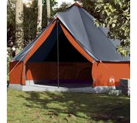 vidaXL Family Tent Tipi 10-Person Grey and Orange Waterproof