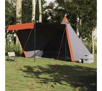 vidaXL Family Tent Tipi 6-Person Grey and Orange Waterproof UK