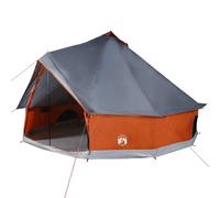 vidaXL Family Tent Tipi 6-Person Grey and Orange Waterproof, Grey