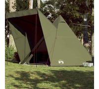 vidaXL Family Tent Tipi 6-Person Olive Green Waterproof UK