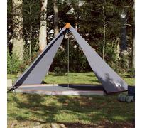 vidaXL Family Tent Tipi 8-Person Grey and Orange Waterproof UK