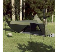 (olive green) vidaXL Family Tent Tipi 6-Person Camping Lightweight Tent Dome Tent Waterproof