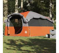 vidaXL Family Tent Tunnel 6-Person Grey and Orange WaterproofNew