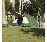 Family Tunnel Tent 8-Person Green 400x338x200cm 185T Polyester PU Lightweight UV