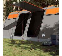 vidaXL Family Tent Tunnel 8-Person Grey and Orange Waterproof UK