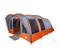 vidaXL 8-Person Tunnel Family Tent - Lightweight, Waterproof Grey, 3 Bedrooms, 7 Windows