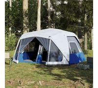 vidaXL Family Tent with LED 10-Person Light Blue Quick Release UK