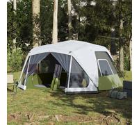 vidaXL Family Tent with LED 10-Person Light Green Quick Release