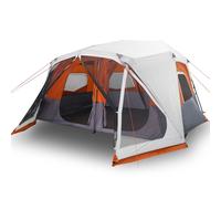 vidaXL Family Tent with LED 10-Person Light Grey and Orange Quick Release UK