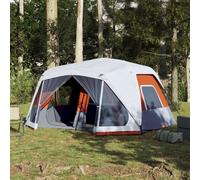 vidaXL Family Tent with LED 10-Person Light Grey and Orange Quick Release UK