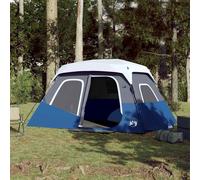 vidaXL Family Tent with LED 6-Person Light Blue Quick Release UK