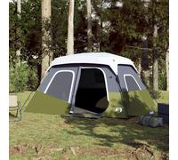 vidaXL Family Tent with LED 6-Person Light Green Quick Release UK