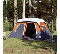 vidaXL Family Tent with LED 6-Person Light Grey and Orange Quick Release UK