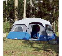 vidaXL Family Tent with LED 9-Person Lightweight Tent Light Blue Quick Release