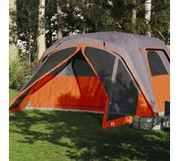 (grey and orange, 6-person) vidaXL Family Tent with Porch 6-Person Lightweight Camping Tent Waterproof