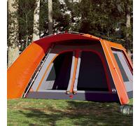 vidaXL Family Tent with Porch 9-Person Grey and Orange Quick Release UK