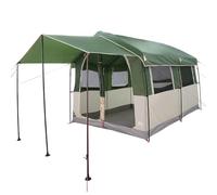 vidaXL Family Tent with Roof Green and White 324 x 255 x 230 cm
