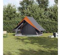vidaXL Family Tent with Roof Grey and Orange 220 x 220 x 184 cm