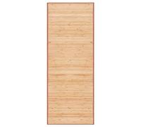 vidaXL Farmhouse Style Rectangular Bamboo Rug with Non-Slip Backing and Polypropylene Borders, Easy to Clean, Brown, 80x200cm