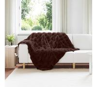 vidaXL Faux Rabbit Fur Blanket Olite Camel 220 x 240 cm Polyester