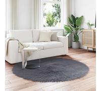 Faux Sheepskin Rug Tafalla Anthracite Ø 200 cm Polyester
