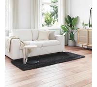 vidaXL Faux Sheepskin Rug Tafalla Black 100 x 200 cm Polyester
