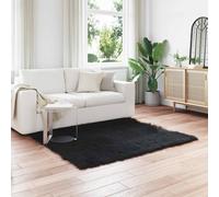 vidaXL Faux Sheepskin Rug Tafalla Black 120 x 120 cm Polyester