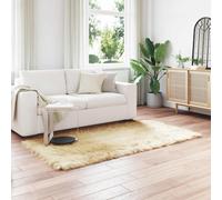 Faux Sheepskin Rug Cream 100x200 cm Polyester Plush Cozy Indoor Living Room Area