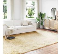 Faux Sheepskin Rug Cream 200x280 cm Polyester Plush Indoor Cozy Living Shag
