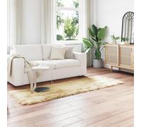 vidaXL Faux Sheepskin Rug TAFALLA Cream 80 x 250 cm Polyester