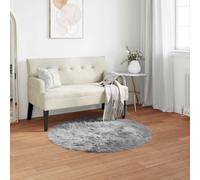 vidaXL Faux Sheepskin Rug, Grey, Diameter 120 cm, Polyester, Living Room: Modern, Minimalist Elegance with Neutral Tones and Functional Furniture for Contemporary Spaces and Relaxation
