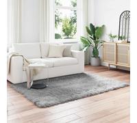 vidaXL Faux Sheepskin Rug, Grey, 140 x 200 cm, Polyester, Living Room: Modern, Minimalist Elegance with Neutral Tones and Functional Furniture for Contemporary Spaces and Relaxation