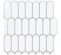 vidaXL Feather Tile 20 pcs White Grey 30 x 30 cm Polyurethane and PET