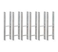vidaXL Fence Anchors 6 pcs Silver 14x6x60 cm Galvanised Steel, Silver