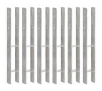 vidaXL Fence Anchors 6 pcs Silver 7x6x60 cm Galvanised Steel