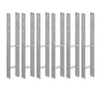 vidaXL Fence Anchors 6 pcs Silver 9x6x60 cm Galvanised Steel, Silver