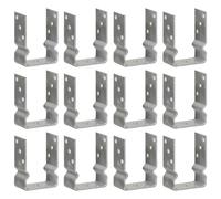 vidaXL Fence Anchors Ground Anchor Post Bracket 12 pcs Silver Galvanised Steel