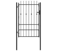 vidaXL Fence Gate ASTEN 100 x 150 cm Metal Black Lockable