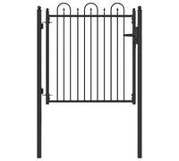 vidaXL Fence Gate HORST 100 x 100 cm Metal Black Lockable, Modern, Secure Fence, Durable Gate, Gated Entryway, Contemporary Barrier System, Stylish Outdoor Accessory for Property